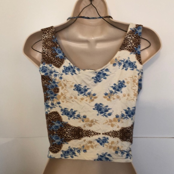Blue leopard Sexy cropped top S/M - Picture 5 of 7